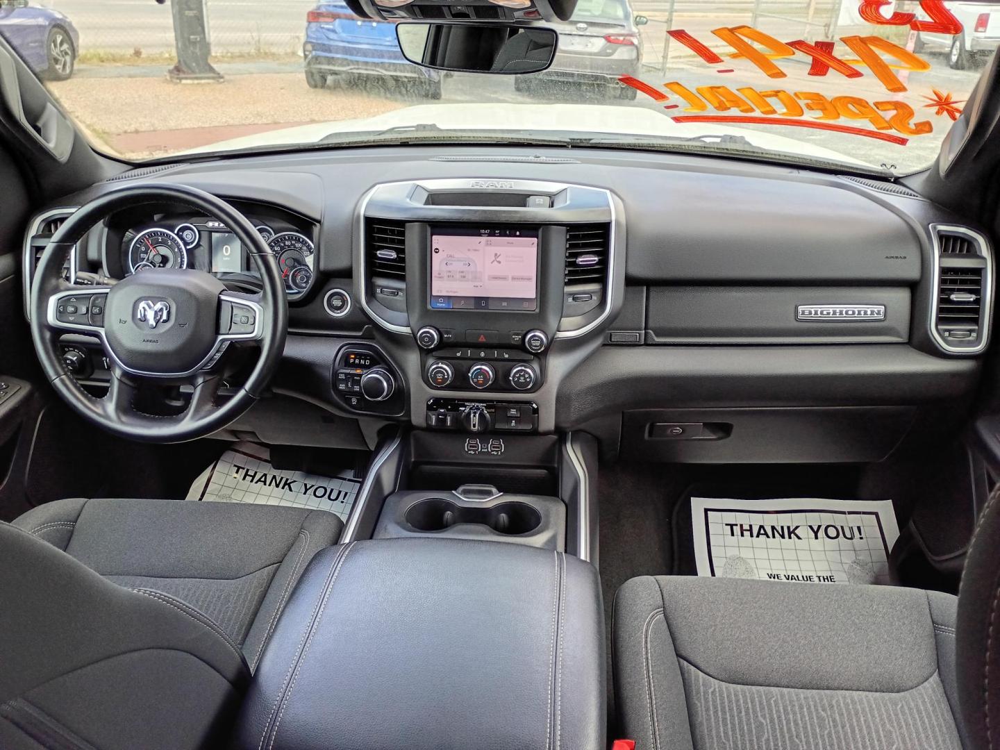 2023 White /Black RAM 1500 Big Horn Crew Cab SWB 4WD (1C6RRFFG5PN) with an 3.6L V6 DOHC 24V engine, 8A transmission, located at 1842 Wirt Road, Houston, TX, 77055, (713) 973-3903, 29.805330, -95.484787 - Photo#16
