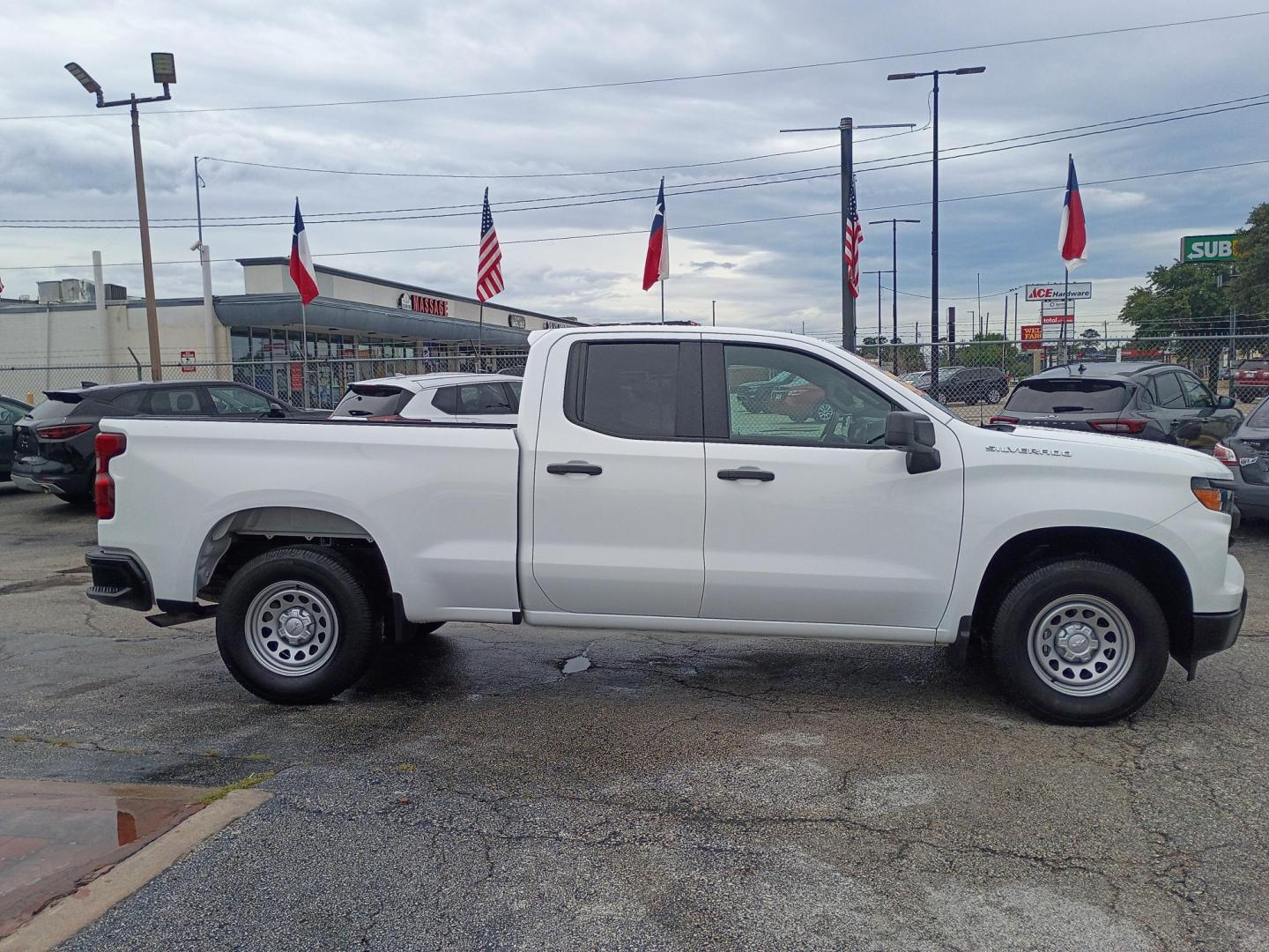 2023 White Chevrolet Silverado 1500 Work Truck Double Cab 2WD (1GCRAAED9PZ) with an 5.3L V8 OHV 16V engine, 6A transmission, located at 1842 Wirt Road, Houston, TX, 77055, (713) 973-3903, 29.805330, -95.484787 - Photo#5