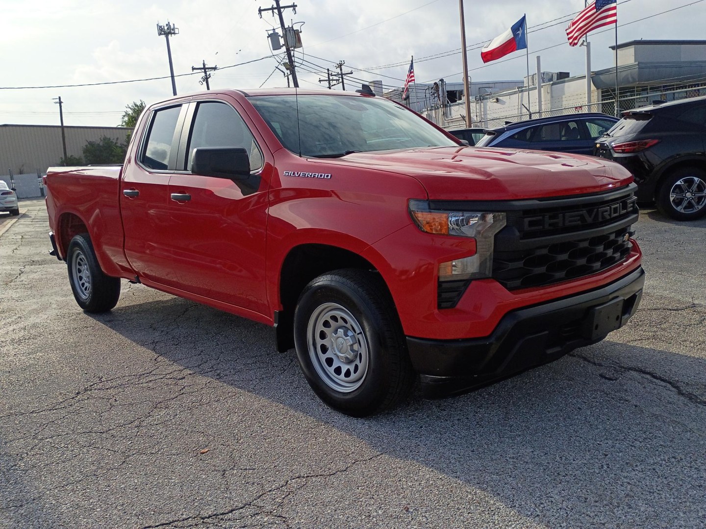 2023 Red Chevrolet Silverado 1500 Work Truck Double Cab 2WD (1GCRAAED5PZ) with an 5.3L V8 OHV 16V engine, 6A transmission, located at 1842 Wirt Road, Houston, TX, 77055, (713) 973-3903, 29.805330, -95.484787- Photo#6