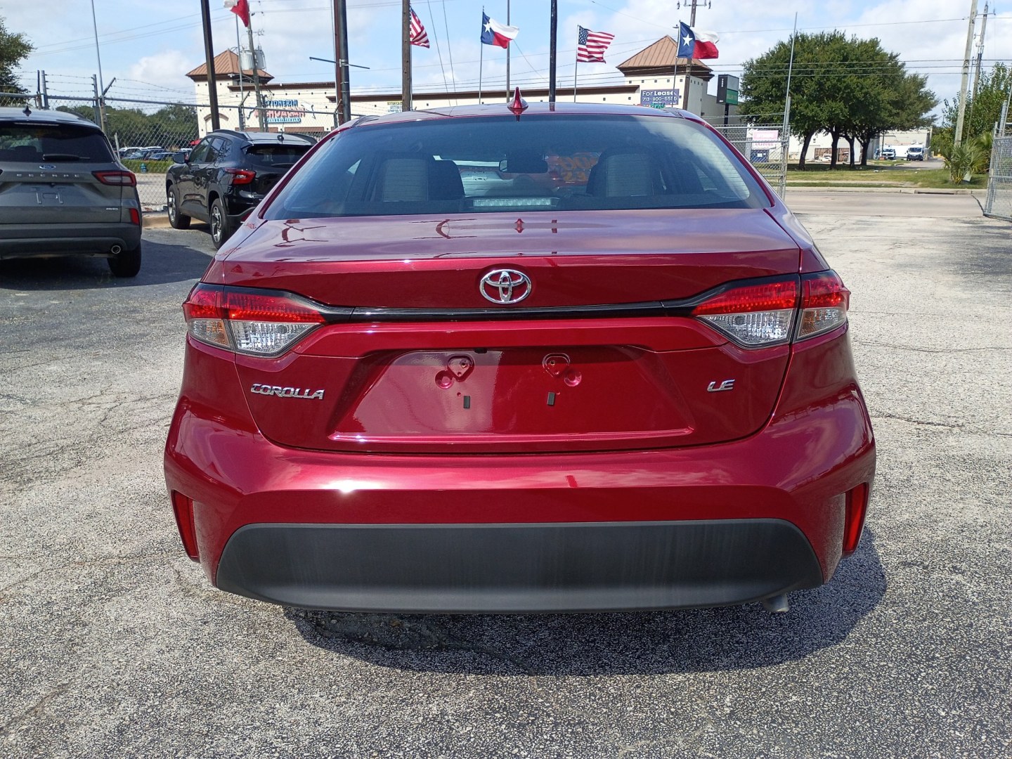 2026 MAROON /Black Toyota Corolla LE (5YFB4MDE7TP) with an 2.0L L4 DOHC 16V engine, CVT transmission, located at 1842 Wirt Road, Houston, TX, 77055, (713) 973-3903, 29.805330, -95.484787- Photo#3