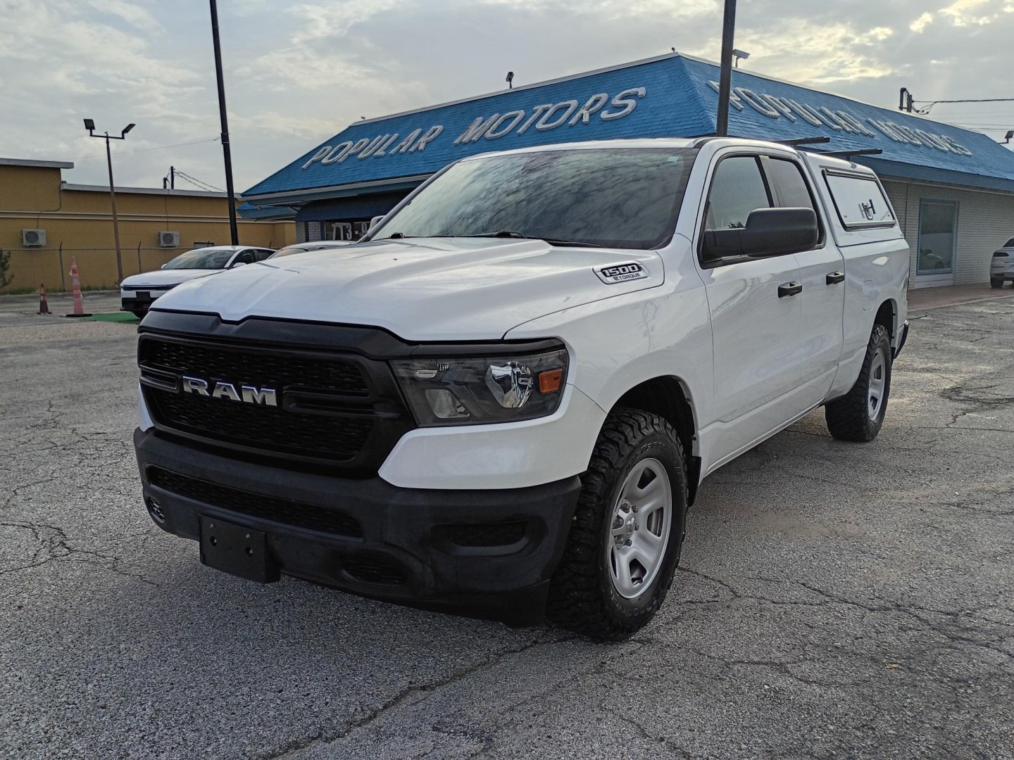 2023 White RAM 1500 Tradesman Quad Cab 2WD (1C6SRECG4PN) with an 3.6L V6 DOHC 24V engine, 8A transmission, located at 1842 Wirt Road, Houston, TX, 77055, (713) 973-3903, 29.805330, -95.484787- Photo#0