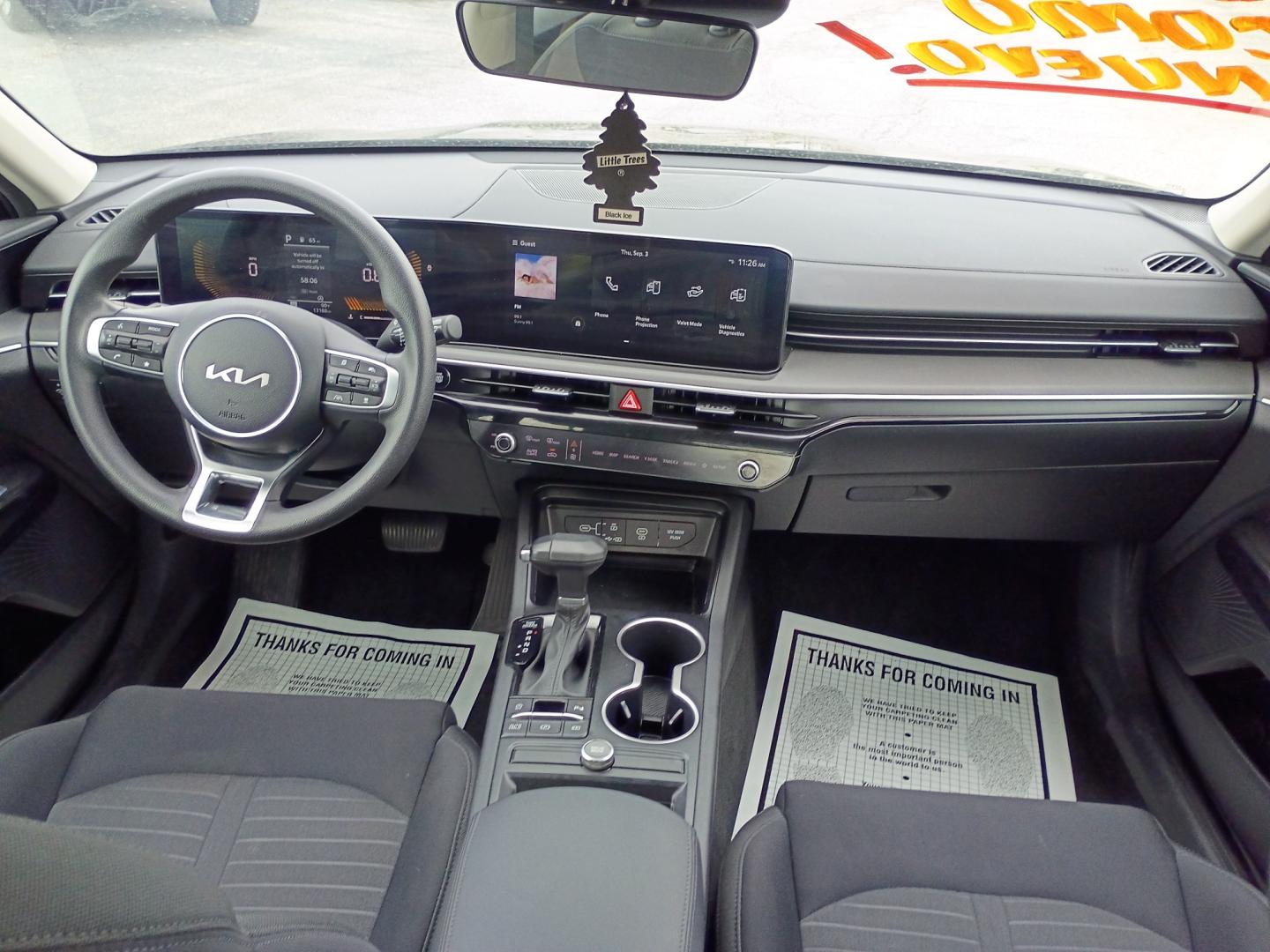 2026 Black /Black KIA K5 LXS (KNAG24J79T5) with an 2.5L L4 DOHC 16V engine, 8A transmission, located at 1842 Wirt Road, Houston, TX, 77055, (713) 973-3903, 29.805330, -95.484787- Photo#16