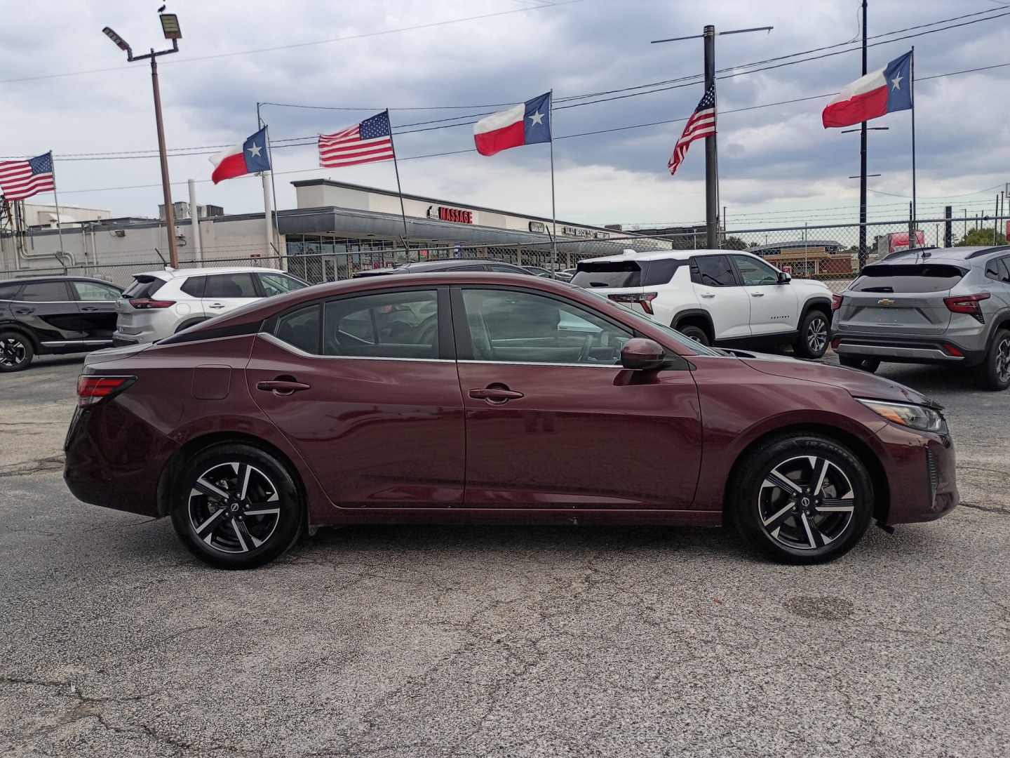 2025 MAROON /Black Nissan Sentra SV (3N1AB8CV4SY) with an 1.8L L4 SFI DOHC 16V engine, CVT transmission, located at 1842 Wirt Road, Houston, TX, 77055, (713) 973-3903, 29.805330, -95.484787- Photo#5