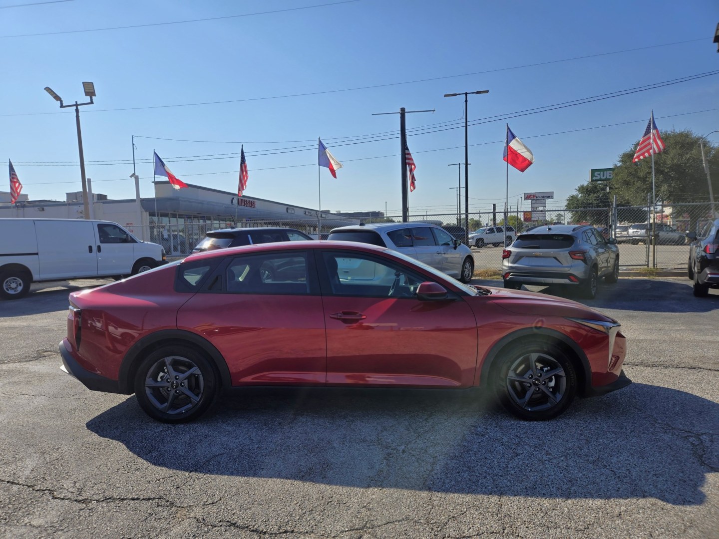 2026 Red /Gray Kia K4 LX, LXS (3KPFT4DE7TE) , located at 1842 Wirt Road, Houston, TX, 77055, (713) 973-3903, 29.805330, -95.484787- Photo#5