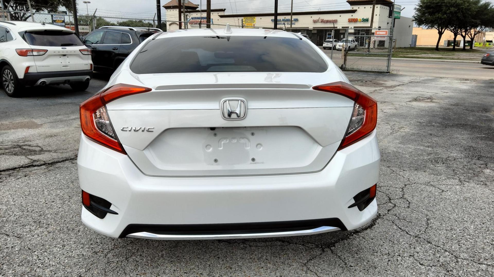 2020 White /Black Honda Civic EX-L Sedan CVT (19XFC1F77LE) with an 1.5L L4 DOHC 16V TURBO engine, CVT transmission, located at 1842 Wirt Road, Houston, TX, 77055, (713) 973-3903, 29.805330, -95.484787 - Photo#3