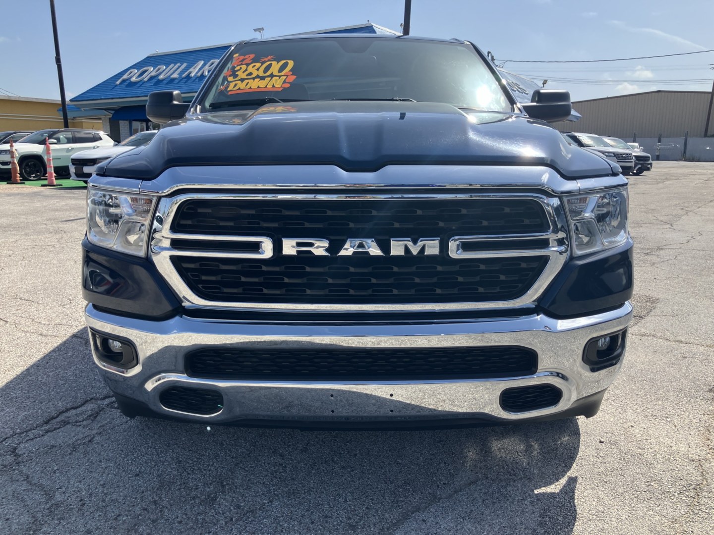 2022 BLUE /Gray RAM 1500 Big Horn Quad Cab 2WD (1C6RREBG4NN) with an 3.6L V6 DOHC 24V engine, 8A transmission, located at 1842 Wirt Road, Houston, TX, 77055, (713) 973-3903, 29.805330, -95.484787- Photo#7