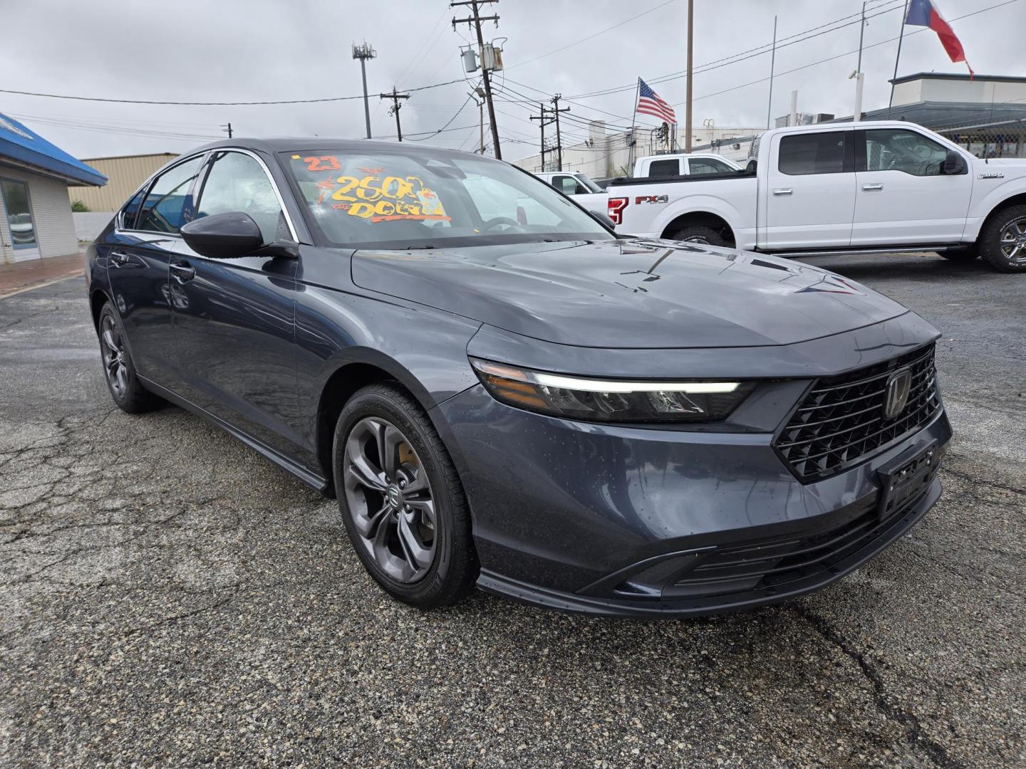 2023 Gray Honda Accord EX (1HGCY1F32PA) with an 1.5L L4 DOHC 16V TURBO engine, CVT transmission, located at 1842 Wirt Road, Houston, TX, 77055, (713) 973-3903, 29.805330, -95.484787 - Photo#4