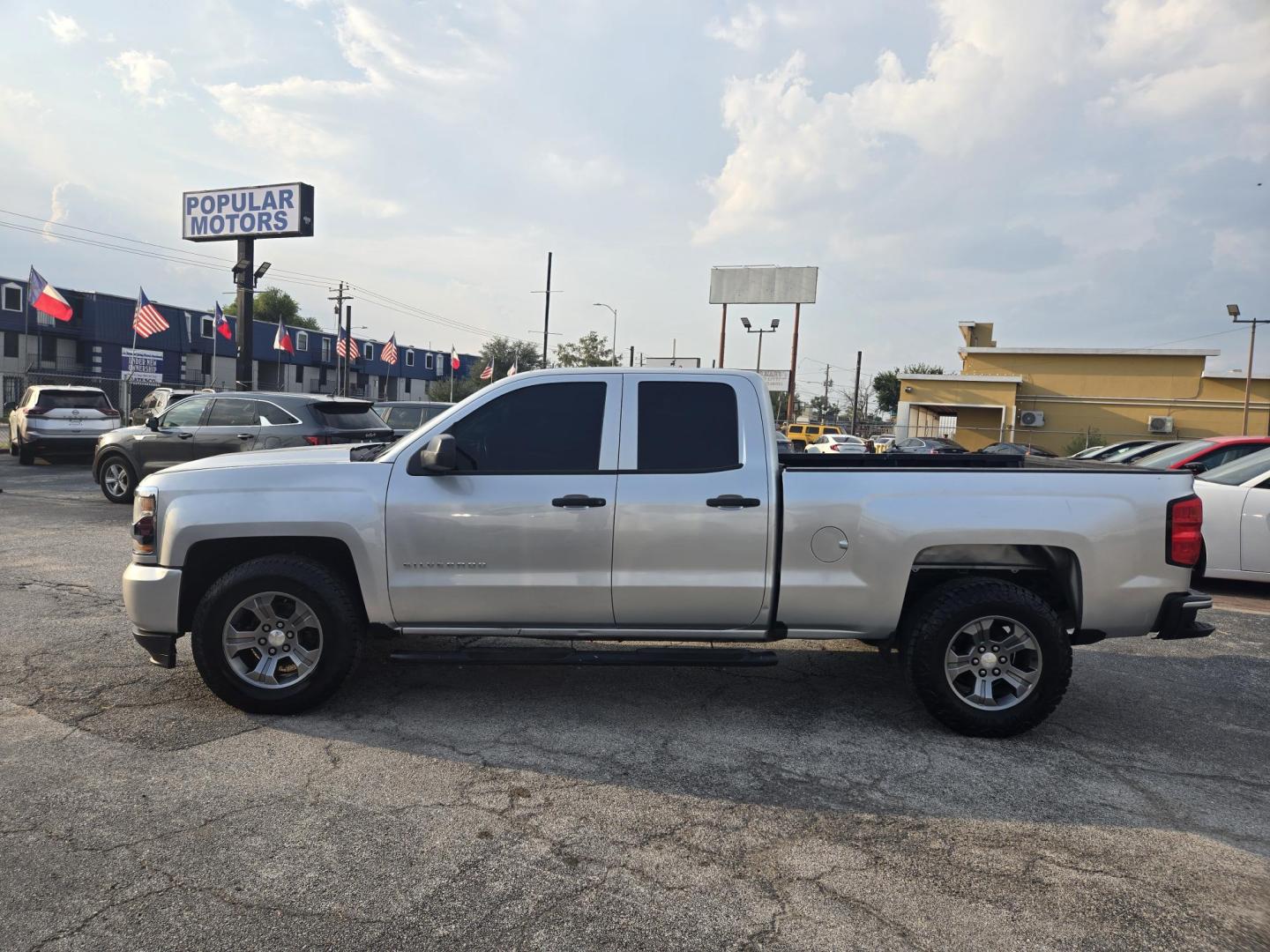 2019 Silver /Gray Chevrolet Silverado 1500 Work Truck Double Cab 4WD (2GCVKNECXK1) with an 5.3L V8 OHV 16V engine, 6A transmission, located at 1842 Wirt Road, Houston, TX, 77055, (713) 973-3903, 29.805330, -95.484787 - Photo#1