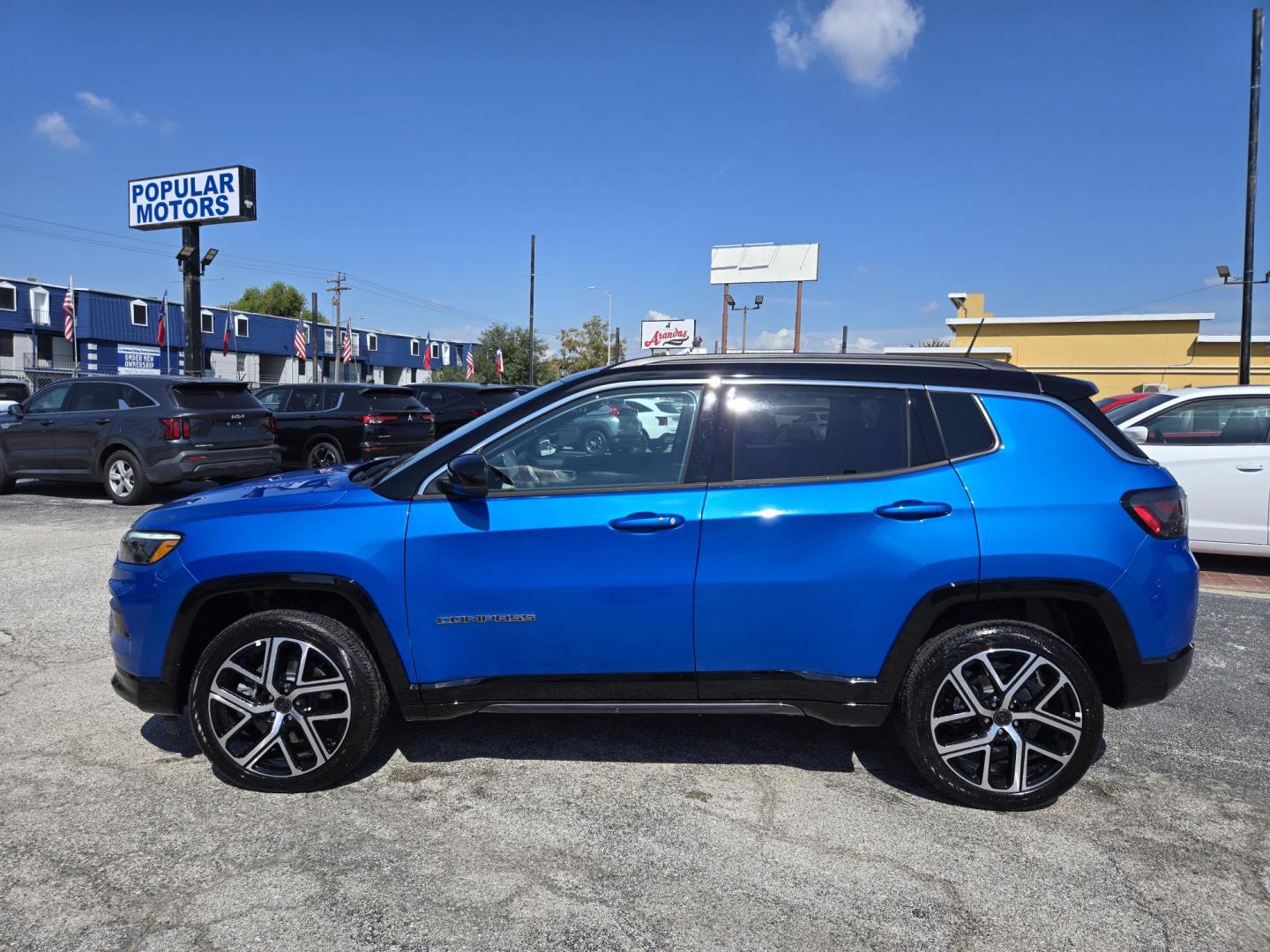 2025 BLUE /Black Jeep Compass Limited (3C4NJDCN6ST) with an 2.0L L4 DOHC 16V TURBO engine, CVT transmission, located at 1842 Wirt Road, Houston, TX, 77055, (713) 973-3903, 29.805330, -95.484787 - Photo#1