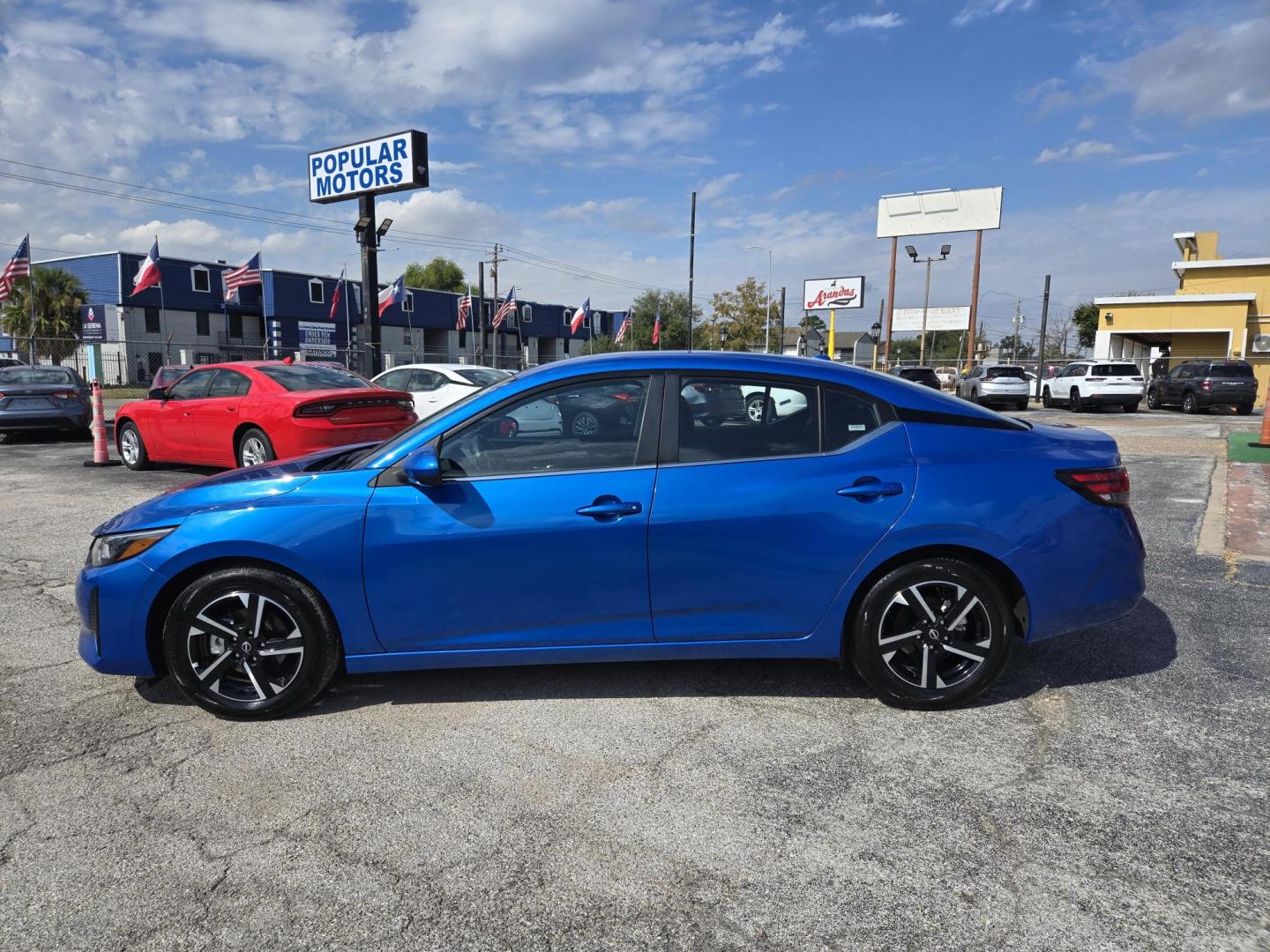 2025 BLUE /Black Nissan Sentra SV (3N1AB8CV3SY) with an 1.8L L4 SFI DOHC 16V engine, CVT transmission, located at 1842 Wirt Road, Houston, TX, 77055, (713) 973-3903, 29.805330, -95.484787 - Photo#1