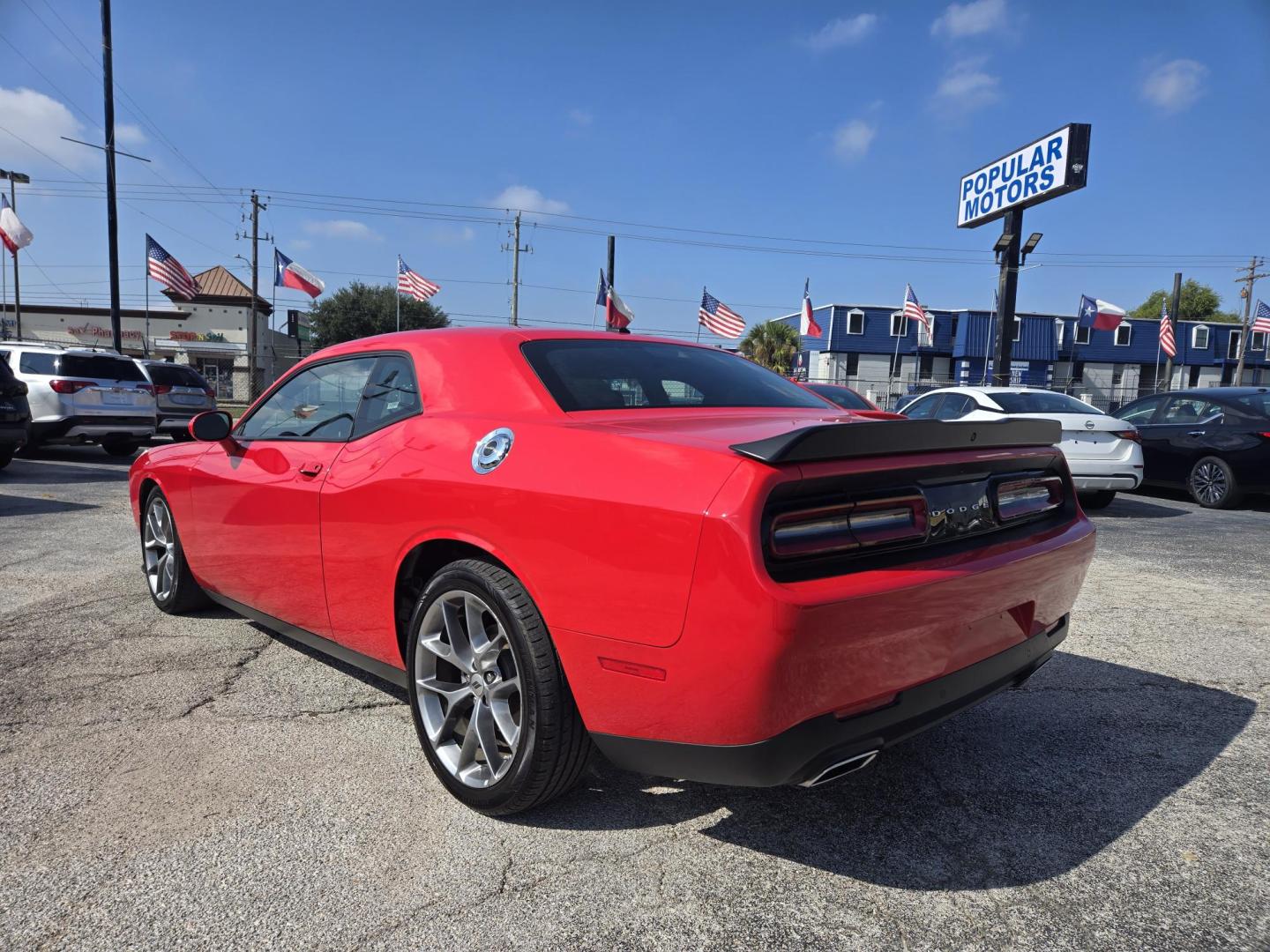 2023 Red /Black Dodge Challenger GT (2C3CDZJG3PH) with an 3.6L V6 DOHC 24V engine, 8A transmission, located at 1842 Wirt Road, Houston, TX, 77055, (713) 973-3903, 29.805330, -95.484787 - Photo#2