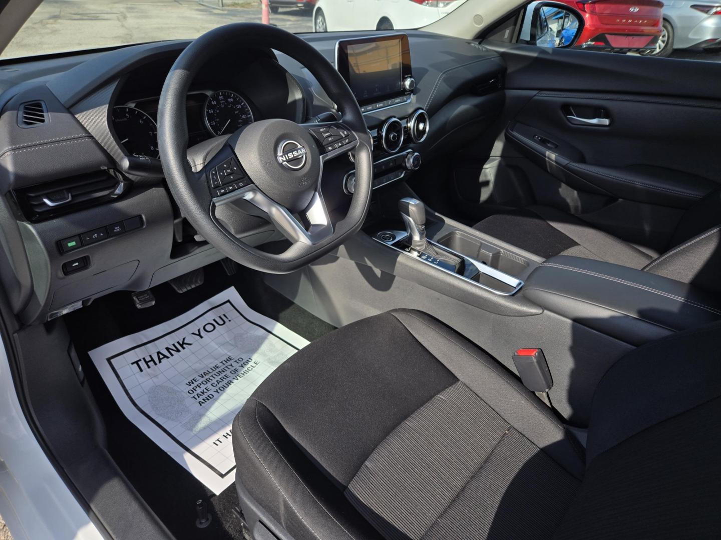 2025 White /Black Nissan Sentra SV (3N1AB8CV0SY) with an 1.8L L4 SFI DOHC 16V engine, CVT transmission, located at 1842 Wirt Road, Houston, TX, 77055, (713) 973-3903, 29.805330, -95.484787 - Photo#8