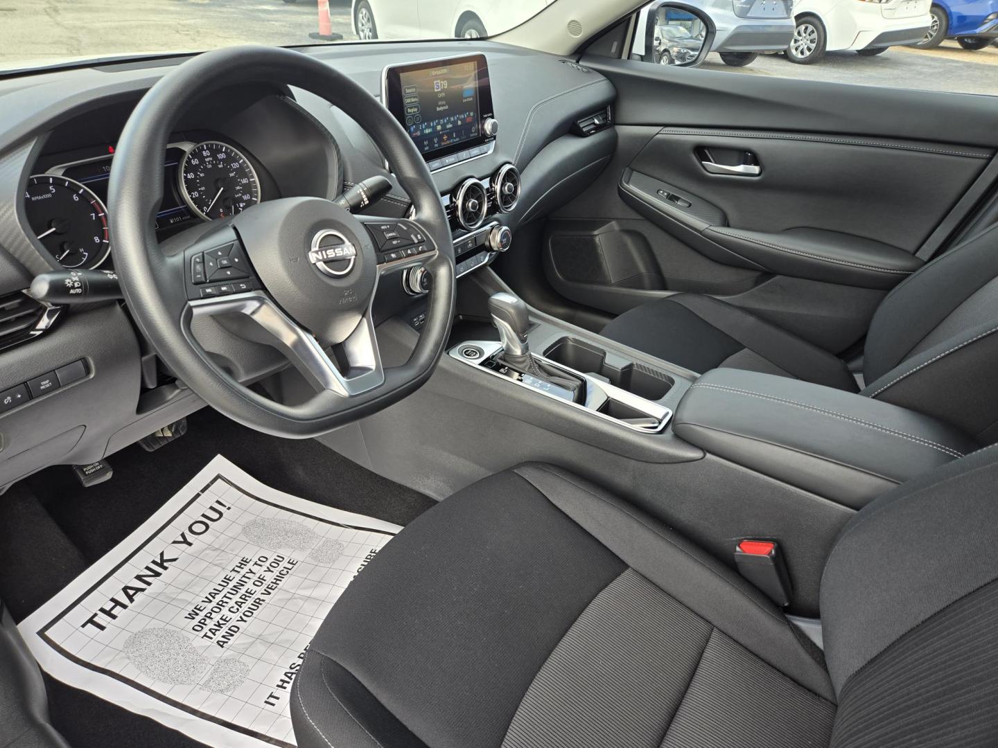 2025 White /Black Nissan Sentra SV (3N1AB8CV7SY) with an 1.8L L4 SFI DOHC 16V engine, CVT transmission, located at 1842 Wirt Road, Houston, TX, 77055, (713) 973-3903, 29.805330, -95.484787 - Photo#8