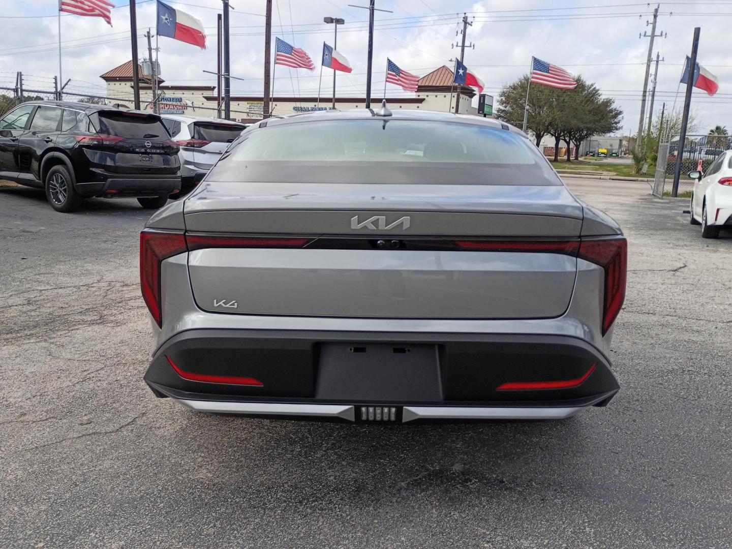 2025 Gray /Black Kia K4 LX (3KPFT4DE1SE) with an 2.0L L4 DOHC 16V engine, CVT transmission, located at 1842 Wirt Road, Houston, TX, 77055, (713) 973-3903, 29.805330, -95.484787 - Photo#3