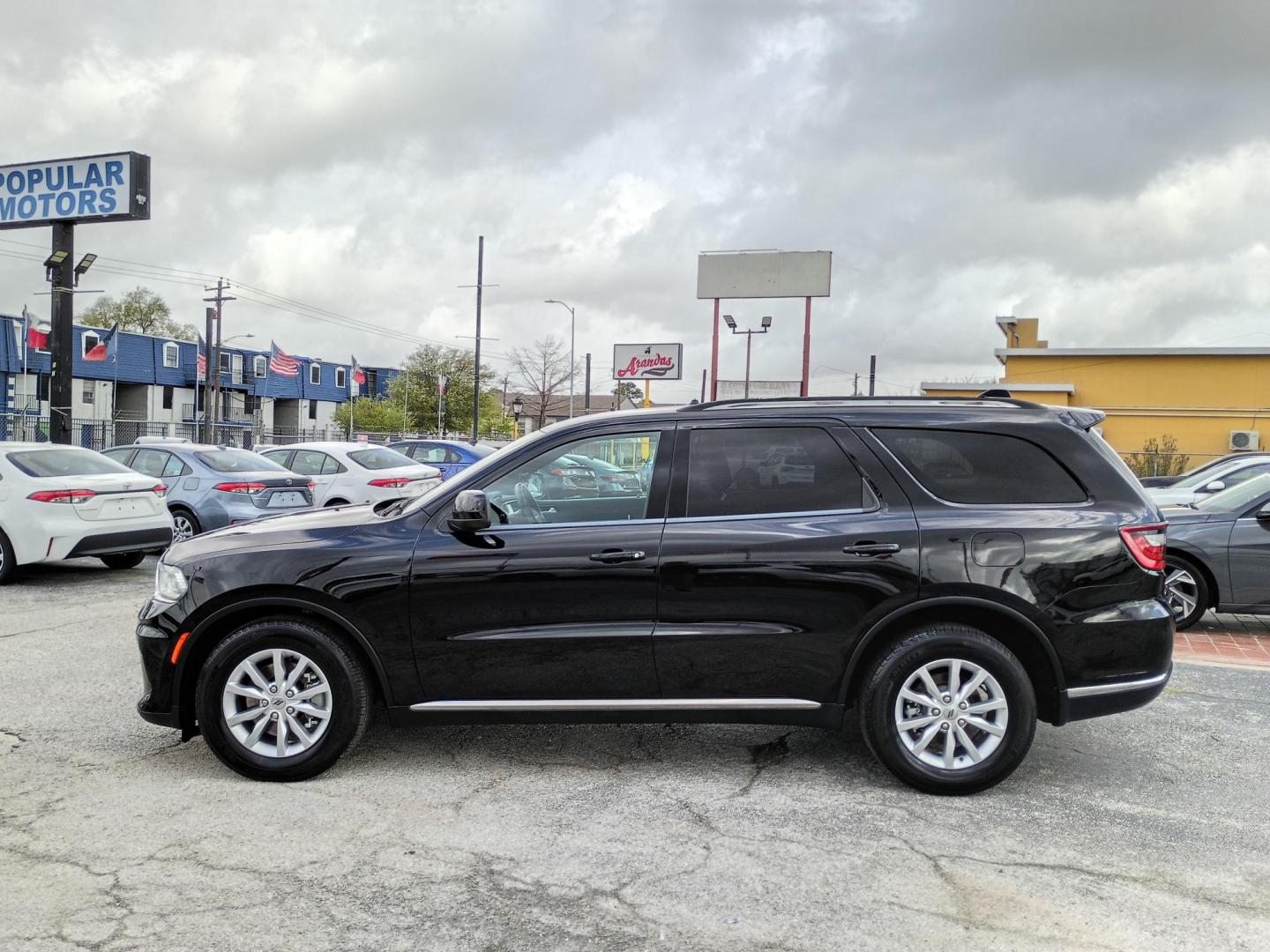 2023 Black /Black Dodge Durango SXT RWD (1C4RDHAG0PC) with an 3.6L V6 DOHC 24V engine, 8A transmission, located at 1842 Wirt Road, Houston, TX, 77055, (713) 973-3903, 29.805330, -95.484787 - Photo#1